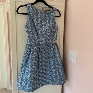 Alice & Olivia Silver & Blue open back dress